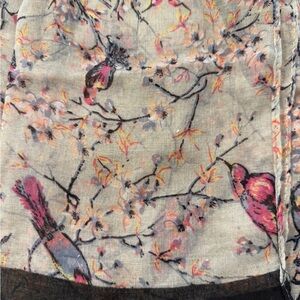 Floral Bird Print Scarf